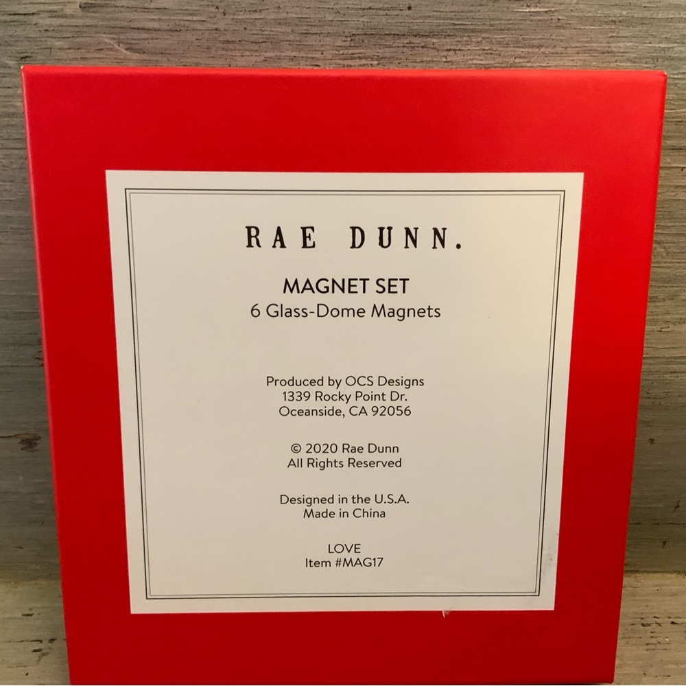 Rae Dunn LOVE Glass Dome Magnets Set‎ of 6 New in Box - Picture 4 of 4